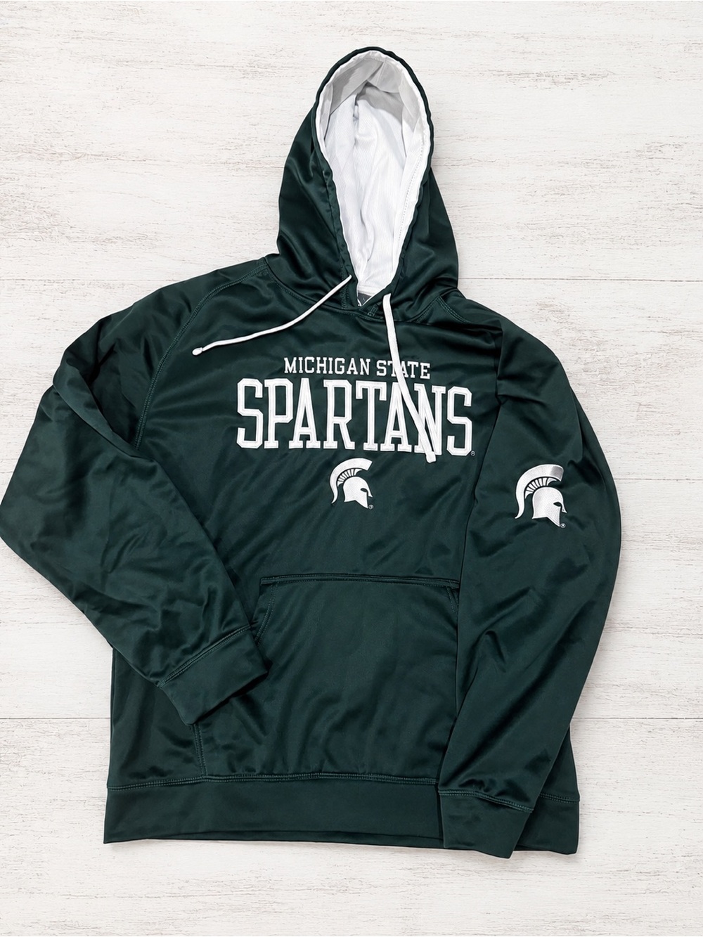 Knights Apparel Dark Green & White Michigan State Spartans Hoodie